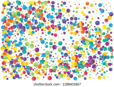 Festive color round confetti background. Abstract frame confetti texture for holiday, postcard, poster, website, carnivals, birthday and children's parties. Cover confetti mock-up. Wedding card layout