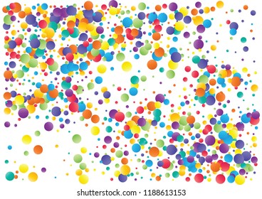 Festive color round confetti background. Abstract frame confetti texture for holiday, postcard, poster, website, carnivals, birthday and children's parties. Cover confetti mock-up. Wedding card layout