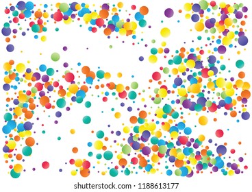 Festive color round confetti background. Abstract frame confetti texture for holiday, postcard, poster, website, carnivals, birthday and children's parties. Cover confetti mock-up. Wedding card layout