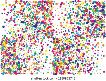 Festive color round confetti background. Abstract frame confetti texture for holiday, postcard, poster, website, carnivals, birthday and children's parties. Cover confetti mock-up. Wedding card layout