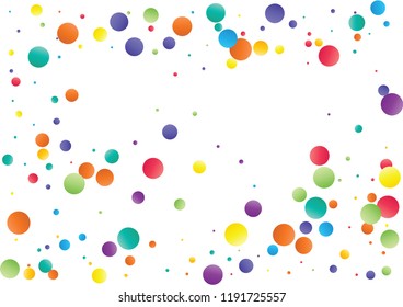 Festive color round confetti background. Abstract frame confetti texture for holiday, postcard, poster, website, carnivals, birthday and children's parties. Cover confetti mock-up. Wedding card layout