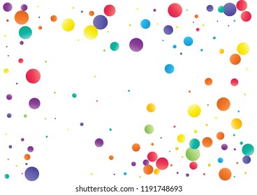 Festive color round confetti background. Abstract frame confetti texture for holiday, postcard, poster, website, carnivals, birthday and children's parties. Cover confetti mock-up. Wedding card layout
