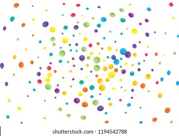 Festive color round confetti background. Abstract frame confetti texture for holiday, postcard, poster, website, carnivals, birthday and children's parties. Cover confetti mock-up. Wedding card layout