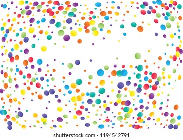 Festive color round confetti background. Abstract frame confetti texture for holiday, postcard, poster, website, carnivals, birthday and children's parties. Cover confetti mock-up. Wedding card layout