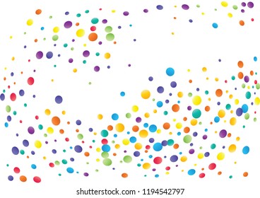 Festive color round confetti background. Abstract frame confetti texture for holiday, postcard, poster, website, carnivals, birthday and children's parties. Cover confetti mock-up. Wedding card layout