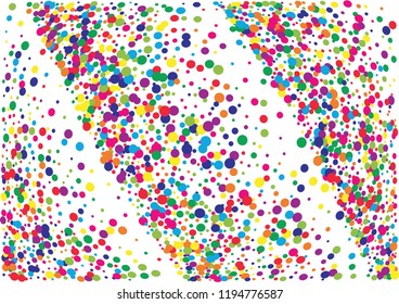 Festive color round confetti background. Abstract frame confetti texture for holiday, postcard, poster, website, carnivals, birthday and children's parties. Cover confetti mock-up. Wedding card layout