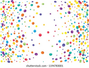 Festive color round confetti background. Abstract frame confetti texture for holiday, postcard, poster, website, carnivals, birthday and children's parties. Cover confetti mock-up. Wedding card layout
