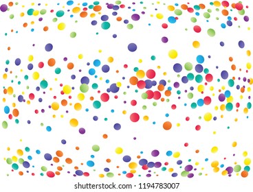 Festive color round confetti background. Abstract frame confetti texture for holiday, postcard, poster, website, carnivals, birthday and children's parties. Cover confetti mock-up. Wedding card layout