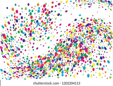 Festive color round confetti background. Abstract frame confetti texture for holiday, postcard, poster, website, carnivals, birthday and children's parties. Cover confetti mock-up. Wedding card layout