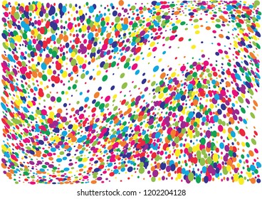 Festive color round confetti background. Abstract frame confetti texture for holiday, postcard, poster, website, carnivals, birthday and children's parties. Cover confetti mock-up. Wedding card layout