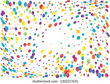 Festive color round confetti background. Abstract frame confetti texture for holiday, postcard, poster, website, carnivals, birthday and children's parties. Cover confetti mock-up. Wedding card layout