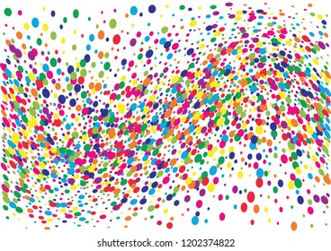 Festive color round confetti background. Abstract frame confetti texture for holiday, postcard, poster, website, carnivals, birthday and children's parties. Cover confetti mock-up. Wedding card layout