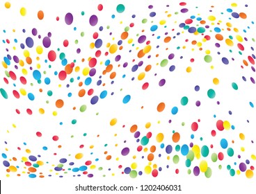 Festive color round confetti background. Abstract frame confetti texture for holiday, postcard, poster, website, carnivals, birthday and children's parties. Cover confetti mock-up. Wedding card layout