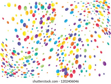 Festive color round confetti background. Abstract frame confetti texture for holiday, postcard, poster, website, carnivals, birthday and children's parties. Cover confetti mock-up. Wedding card layout