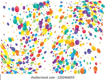 Festive color round confetti background. Abstract frame confetti texture for holiday, postcard, poster, website, carnivals, birthday and children's parties. Cover confetti mock-up. Wedding card layout