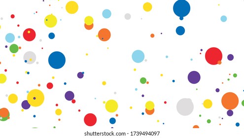 Festive color round confetti background. Abstract frame confetti texture for holiday, postcard, poster, website, carnivals, birthday and children's parties. Cover confetti mock-up. Wedding card layout