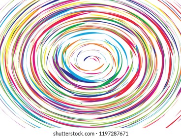 Festive color round line background. Abstract twisted frame linen texture for holiday, postcard, poster, website, carnival, birthday, children's party. Spiral line cover mock-up. Wedding card layout