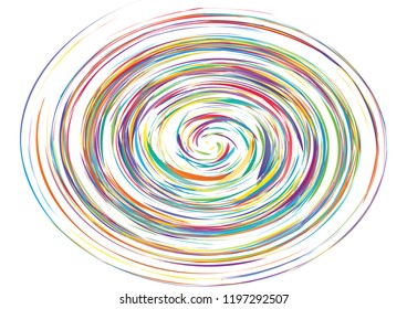 Festive color round line background. Abstract twisted frame linen texture for holiday, postcard, poster, website, carnival, birthday, children's party. Spiral line cover mock-up. Wedding card layout