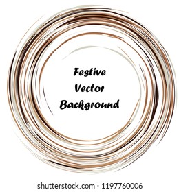 Festive color round line background. Abstract twisted frame linen texture for holiday, postcard, poster, website, carnival, birthday, children's party. Spiral line cover mock-up. Wedding card layout