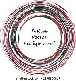 Festive color round line background. Abstract twisted frame linen texture for holiday, postcard, poster, website, carnival, birthday, children's party. Spiral line cover mock-up. Wedding card layout