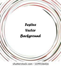 Festive color round line background. Abstract twisted frame linen texture for holiday, postcard, poster, website, carnival, birthday, children's party. Spiral line cover mock-up. Wedding card layout