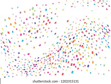 Festive color square confetti background. Abstract frame confetti texture for holiday, postcard, poster, website, carnival, birthday, children's parties. Cover confetti mock-up. Wedding card layout
