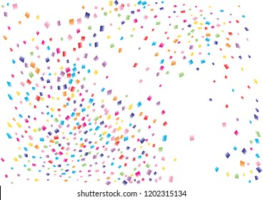 Festive color square confetti background. Abstract frame confetti texture for holiday, postcard, poster, website, carnival, birthday, children's parties. Cover confetti mock-up. Wedding card layout