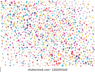 Festive color square confetti background. Abstract frame confetti texture for holiday, postcard, poster, website, carnival, birthday, children's parties. Cover confetti mock-up. Wedding card layout