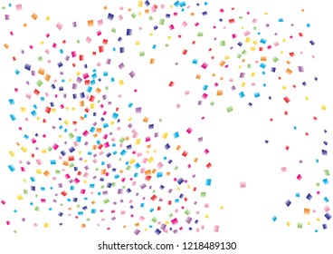 Festive color square confetti background. Abstract frame confetti texture for holiday, postcard, poster, website, carnival, birthday, children's parties. Cover confetti mock-up. Wedding card layout