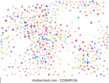 Festive color square confetti background. Abstract frame confetti texture for holiday, postcard, poster, website, carnival, birthday, children's parties. Cover confetti mock-up. Wedding card layout