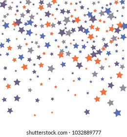 Festive color star confetti background. Abstract square confetti texture for holiday, postcard, poster, website, carnivals, birthday and children's parties. Cover confetti mock-up. Wedding star layout
