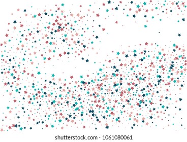 Festive color star confetti background. Abstract frame confetti texture for holiday, postcard, poster, website, carnivals, birthday and children's parties. Cover confetti mock-up. Wedding star layout
