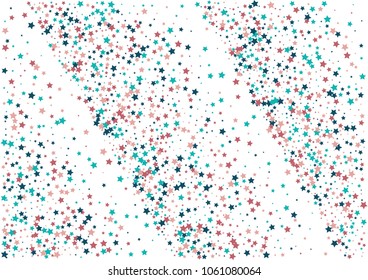 Festive color star confetti background. Abstract frame confetti texture for holiday, postcard, poster, website, carnivals, birthday and children's parties. Cover confetti mock-up. Wedding star layout