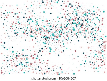 Festive color star confetti background. Abstract frame confetti texture for holiday, postcard, poster, website, carnivals, birthday and children's parties. Cover confetti mock-up. Wedding star layout