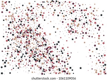 Festive color star confetti background. Abstract frame confetti texture for holiday, postcard, poster, website, carnivals, birthday and children's parties. Cover confetti mock-up. Wedding star layout
