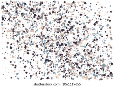 Festive color star confetti background. Abstract frame confetti texture for holiday, postcard, poster, website, carnivals, birthday and children's parties. Cover confetti mock-up. Wedding star layout