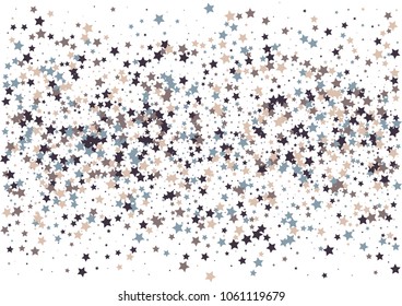 Festive color star confetti background. Abstract frame confetti texture for holiday, postcard, poster, website, carnivals, birthday and children's parties. Cover confetti mock-up. Wedding star layout