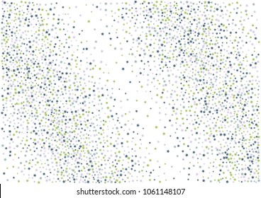 Festive color star confetti background. Abstract frame confetti texture for holiday, postcard, poster, website, carnivals, birthday and children's parties. Cover confetti mock-up. Wedding star layout