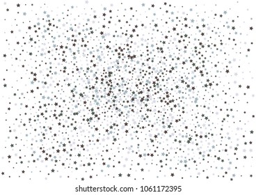 Festive color star confetti background. Abstract frame confetti texture for holiday, postcard, poster, website, carnivals, birthday and children's parties. Cover confetti mock-up. Wedding star layout