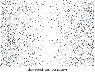 Festive color star confetti background. Abstract frame confetti texture for holiday, postcard, poster, website, carnivals, birthday and children's parties. Cover confetti mock-up. Wedding star layout
