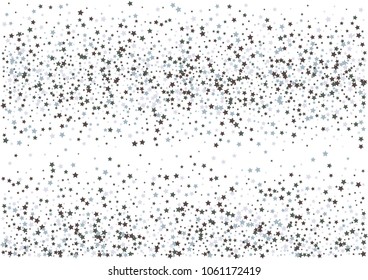 Festive color star confetti background. Abstract frame confetti texture for holiday, postcard, poster, website, carnivals, birthday and children's parties. Cover confetti mock-up. Wedding star layout