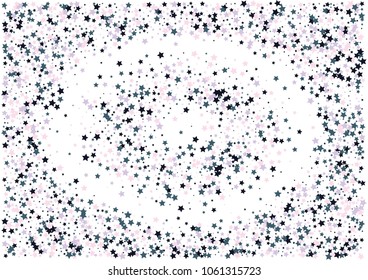 Festive color star confetti background. Abstract frame confetti texture for holiday, postcard, poster, website, carnivals, birthday and children's parties. Cover confetti mock-up. Wedding star layout