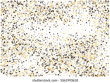 Festive color star confetti background. Abstract frame confetti texture for holiday, postcard, poster, website, carnivals, birthday and children's parties. Cover confetti mock-up. Wedding star layout