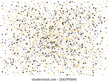 Festive color star confetti background. Abstract frame confetti texture for holiday, postcard, poster, website, carnivals, birthday and children's parties. Cover confetti mock-up. Wedding star layout
