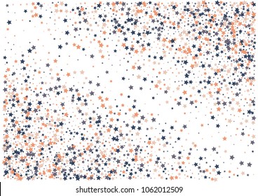 Festive color star confetti background. Abstract frame confetti texture for holiday, postcard, poster, website, carnivals, birthday and children's parties. Cover confetti mock-up. Wedding star layout