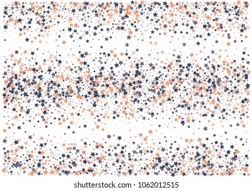 Festive color star confetti background. Abstract frame confetti texture for holiday, postcard, poster, website, carnivals, birthday and children's parties. Cover confetti mock-up. Wedding star layout