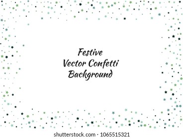 Festive color star confetti background. Abstract frame confetti texture for holiday, postcard, poster, website, carnivals, birthday and children's parties. Cover confetti mock-up. Wedding star layout