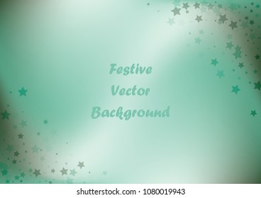 Festive color star gradient background. Holographic frame confetti texture for holiday, postcard, poster, carnivals, birthday, children's parties. Cover neon confetti mock-up. Wedding star layout