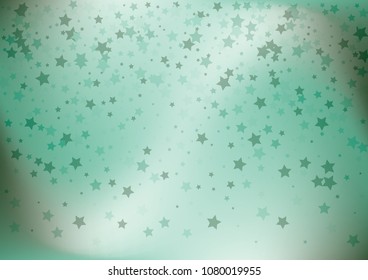 Festive color star gradient background. Holographic frame confetti texture for holiday, postcard, poster, carnivals, birthday, children's parties. Cover neon confetti mock-up. Wedding star layout