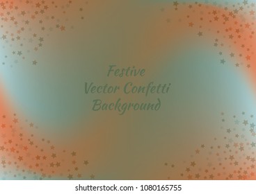 Festive color star gradient background. Holographic frame confetti texture for holiday, postcard, poster, carnivals, birthday, children's parties. Cover neon confetti mock-up. Wedding star layout